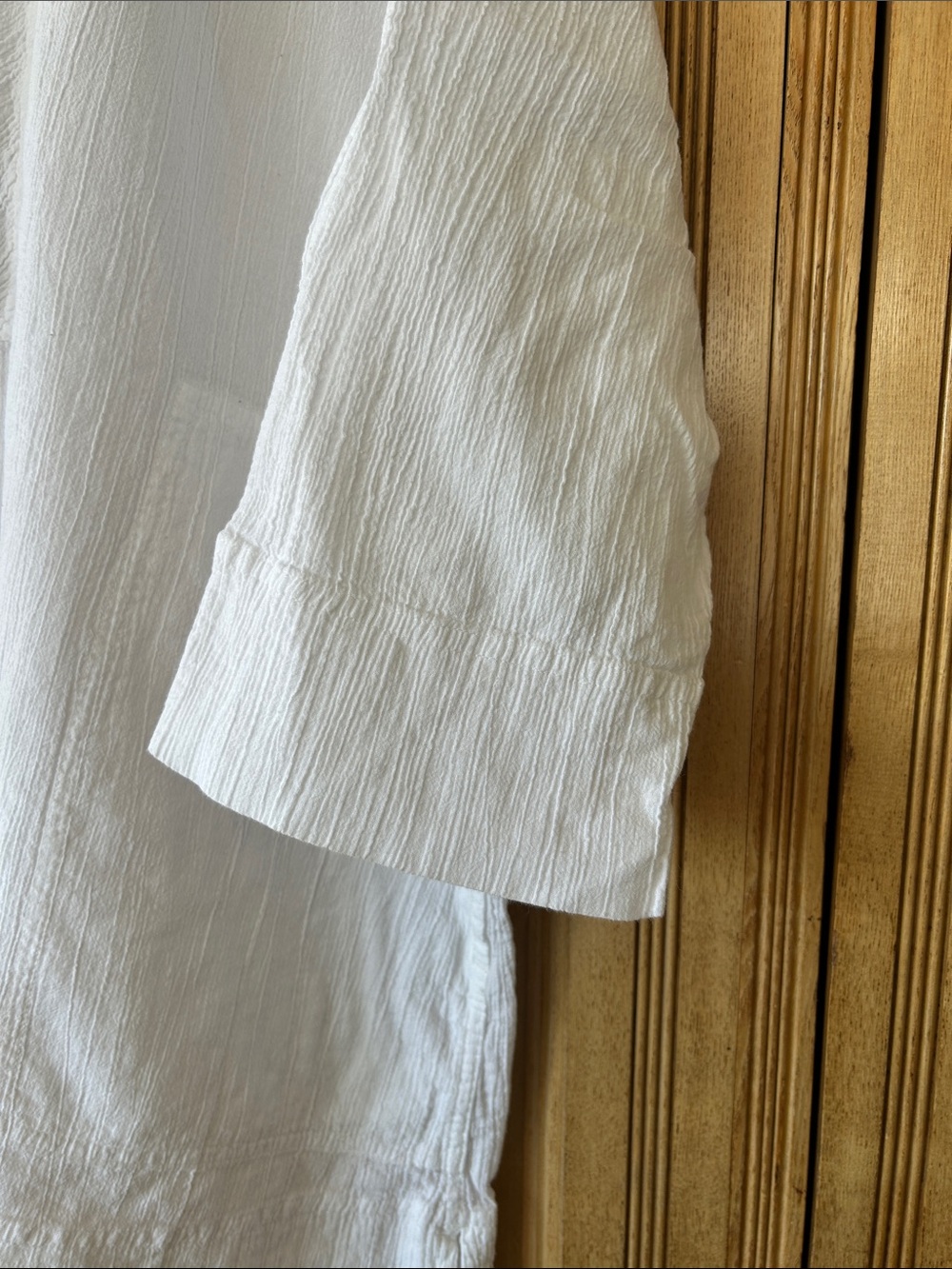 Eileen Fisher White V-Neck Textured Tunic Top or swim coverup XL - Picture 4 of 7